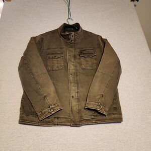 Levis Field Jacket Mens XL Olive Green Quilted Lined Military Coat LM9CC046